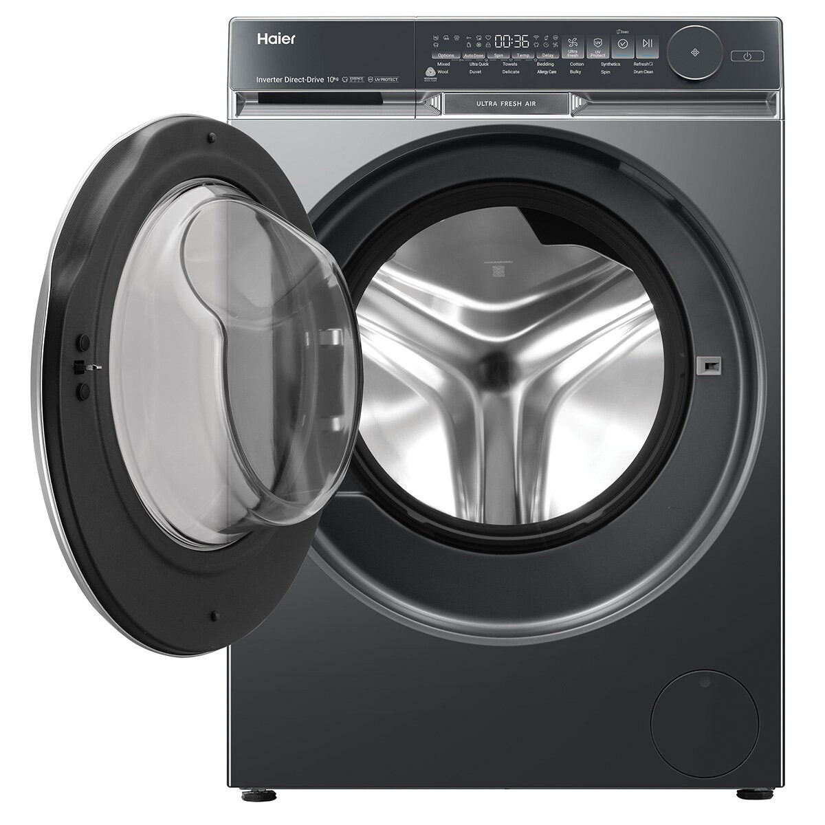 Haier 500 Series 10kg Front Loader - Black, Ultra Fresh Air, UV Protect, 5 Star Energy - HWF10DB2