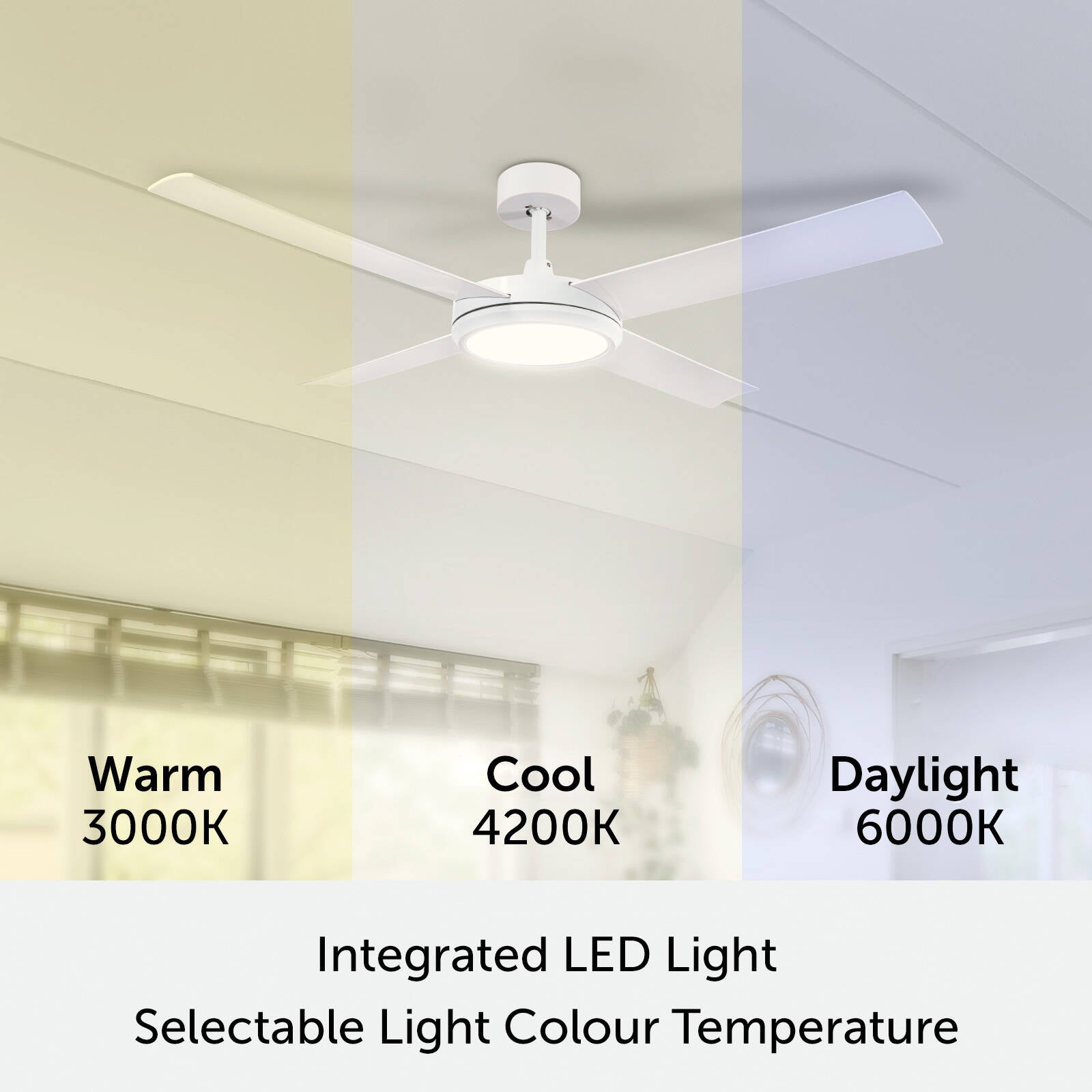 Brilliant Lighting 52" White LED CCT Inaya DC Ceiling Fan with Light & Remote 22700/05