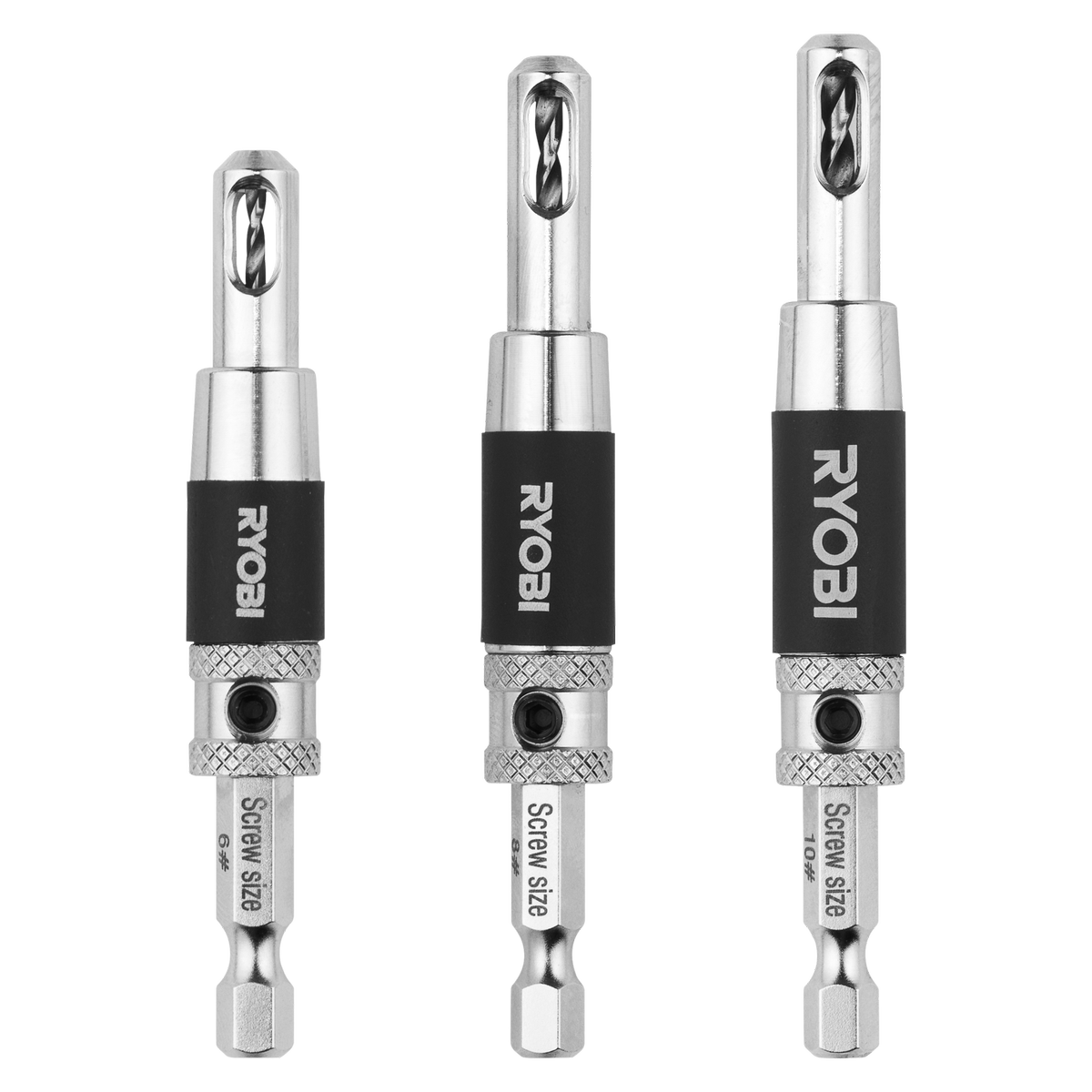 Ryobi 3 Piece Door Hinge Drill Bit Set - Self-Centring Pilot