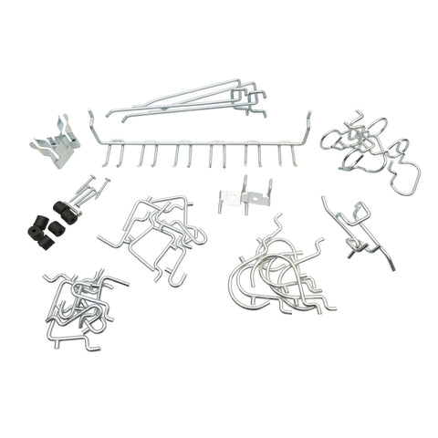 Zenith Zinc Plated Steel Assorted Pegboard Hooks Kit, 47 Pack