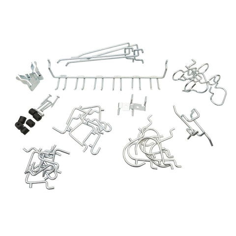 Zenith Pegboard Hooks Kit 47 Pack - Zinc Plated - Heavy Duty - Storage - SuperSaverAU - view 1
