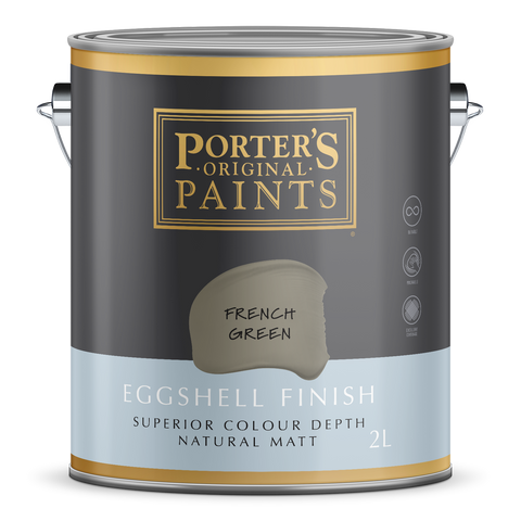 Porter S Washable Paint - 2L - French Green - Eggshell Finish - 162mm x 156mm x 141mm - SuperSaverAU - view 1