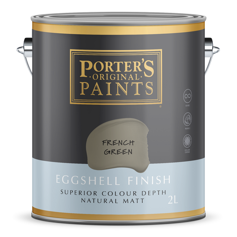 Porter's 2L French Green Eggshell Washable Interior & Exterior Paint