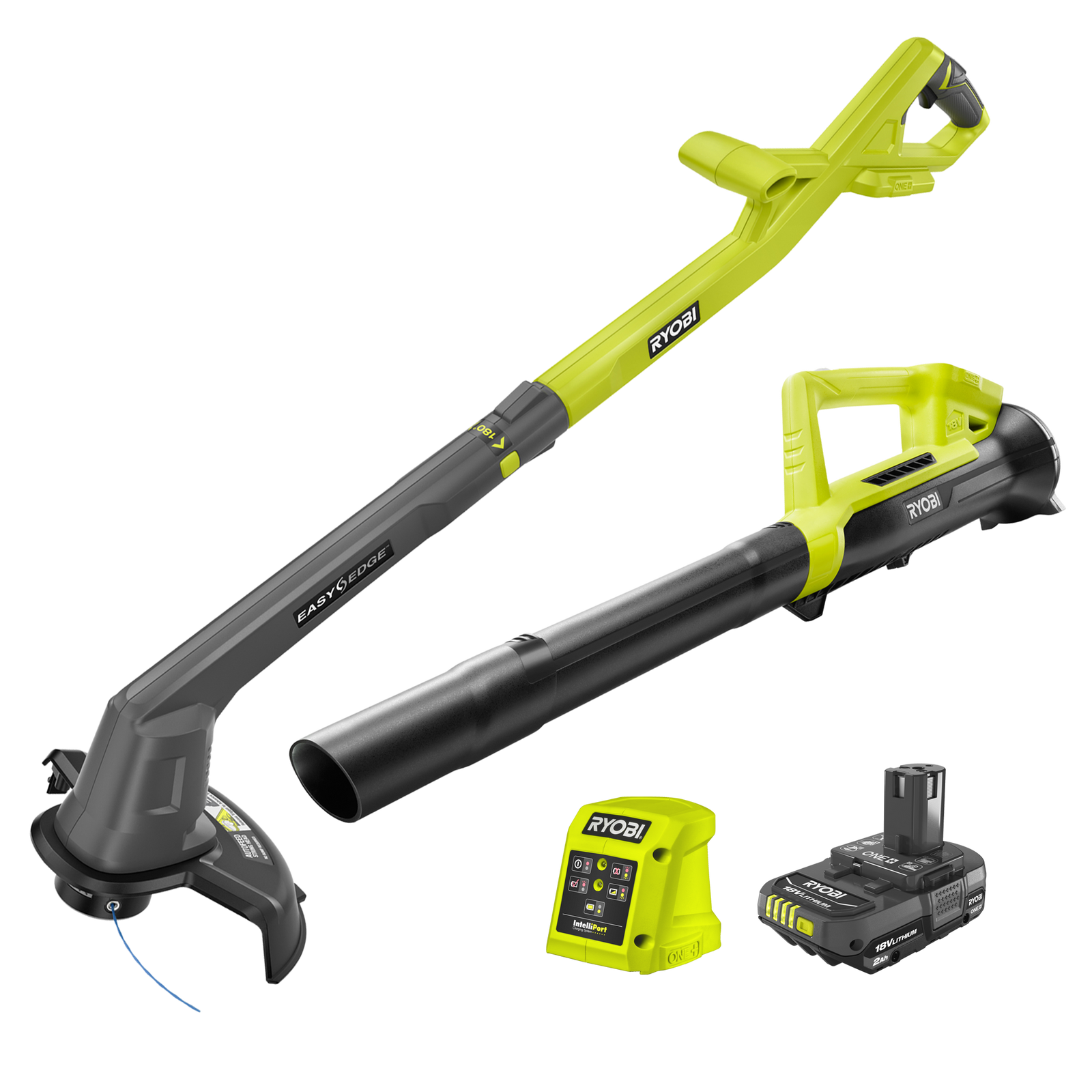 Ryobi 18V ONE+ Cordless Line Trimmer and Blower Kit R18XBLT12