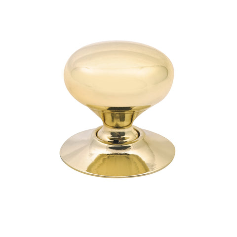 Prestige 32mm Polished Gold Mushroom Knob, Zinc Alloy, Cabinet Drawer Knob