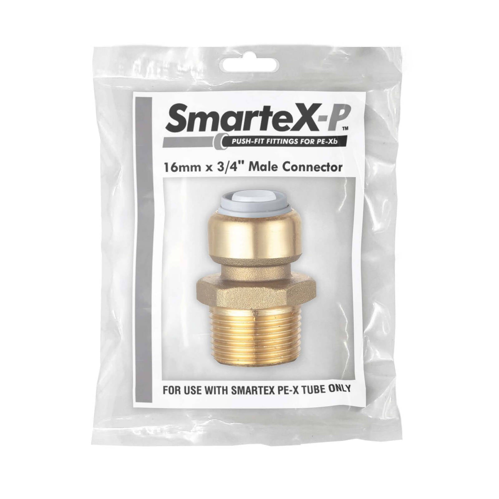 SmarteX-PEX 16 x 20mm Push-to-Fit Lead Free Brass Male Connector