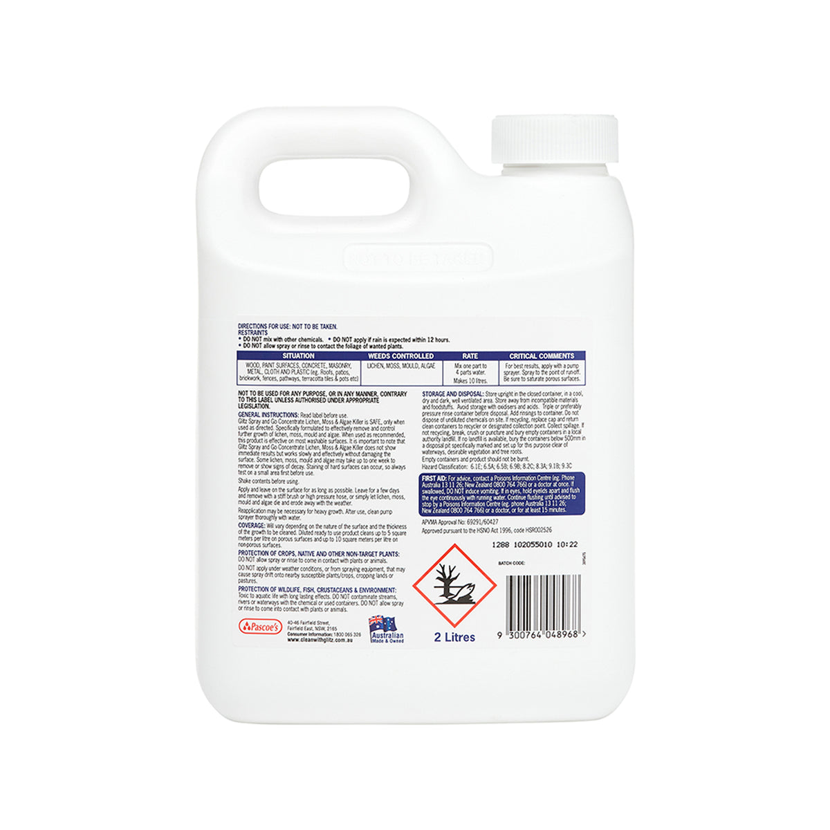 Glitz Outdoor Spray And Go Concentrate 2L