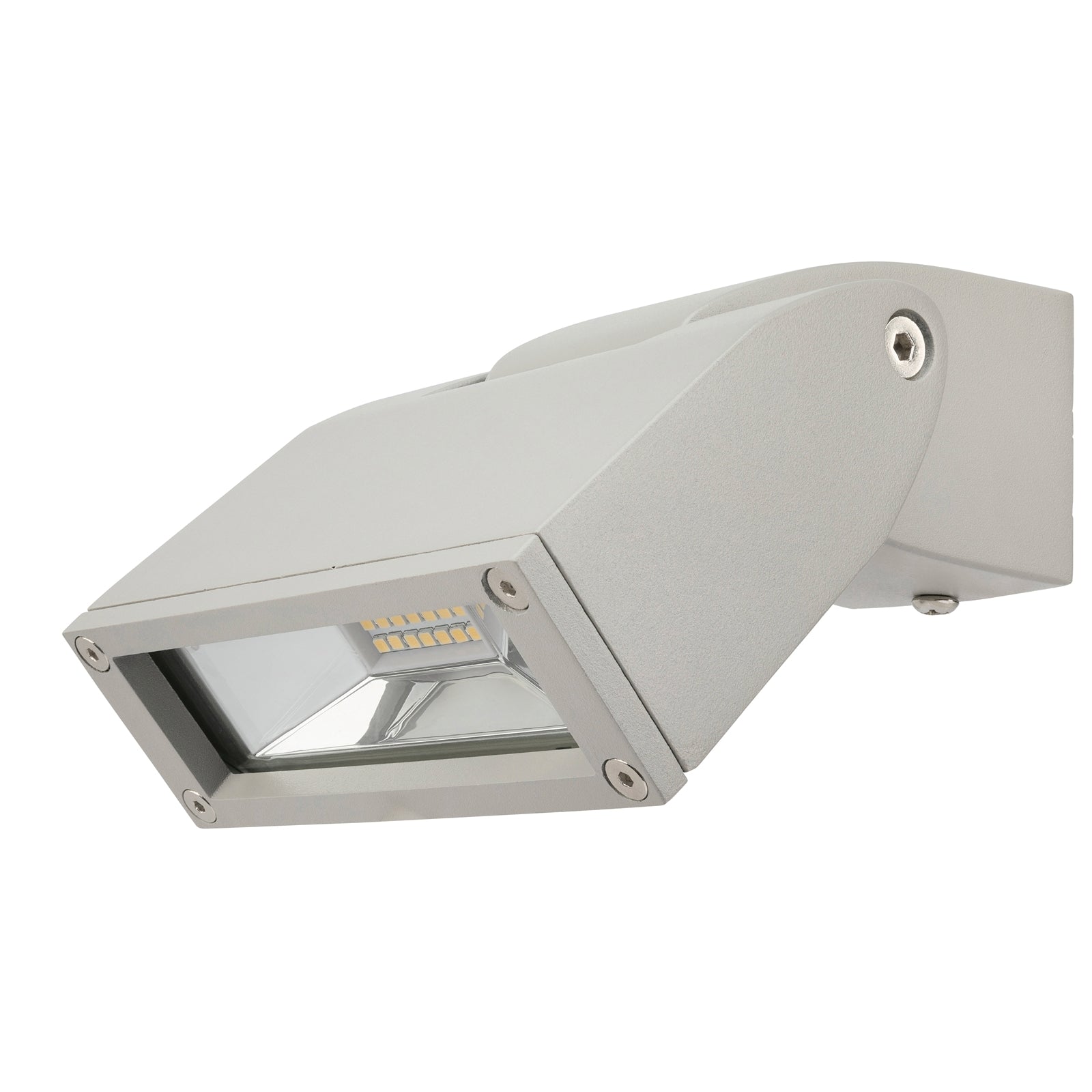 Brilliant Nighthawk 12W LED Flood Light Weather-Resistant Outdoor Silver 20869/11