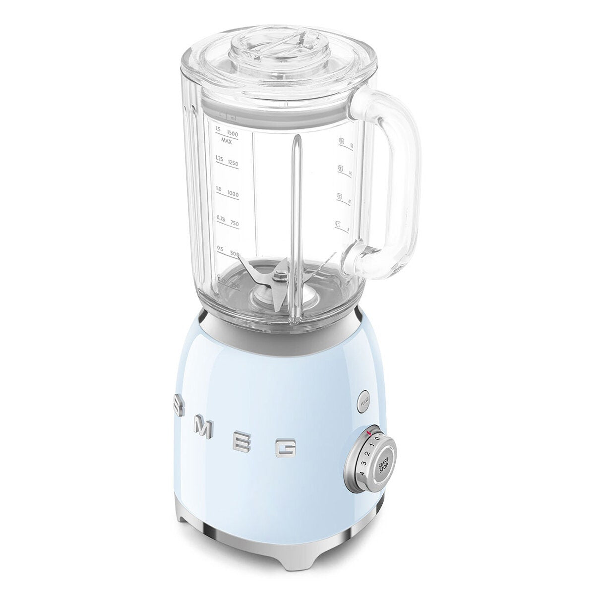 Smeg 50s Style Retro Bench Blender 1.5L - Pastel Blue - 800W Motor, 4 Preset Programs - BLF03PBAU