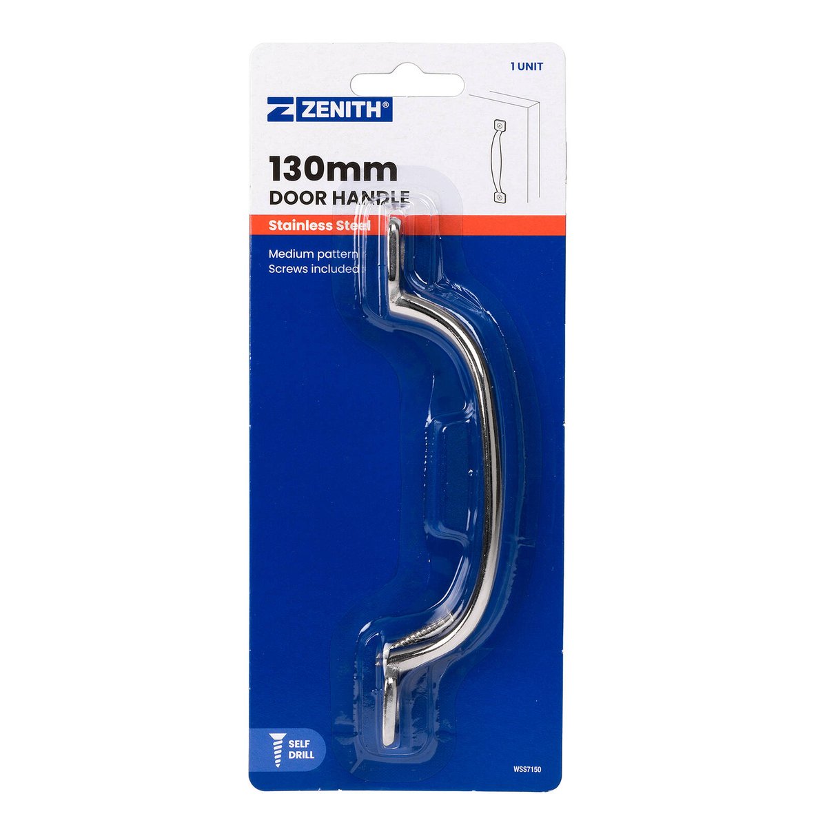 Zenith 130mm Stainless Steel D Shape Door Handle 304 Grade
