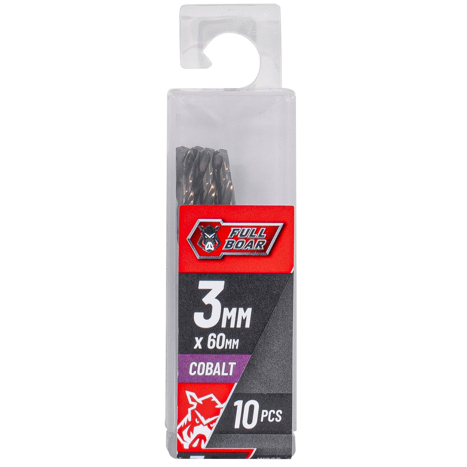 Full Boar 3mm M35 Cobalt Drill Bit 10 Pack for Hard Metal Wood Plastic