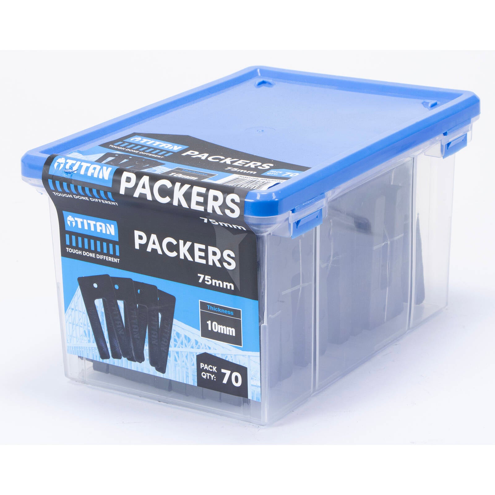 Titan 10 x 75mm UV Stabilised Black Window Packers - 70 Pack