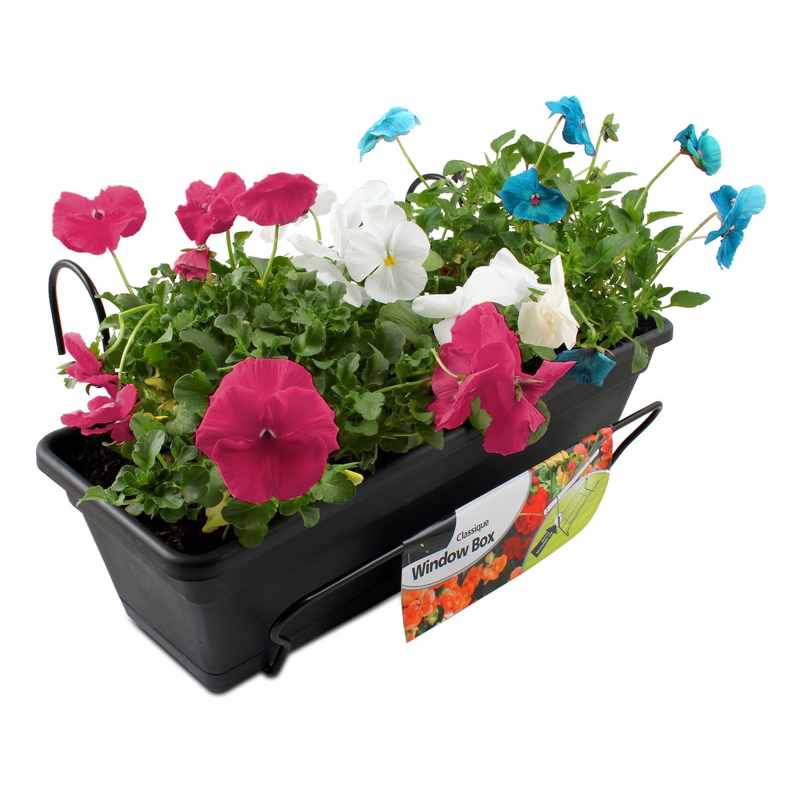 Jack 370mm Black PVC Coated Steel Classique Window Box with Drainage
