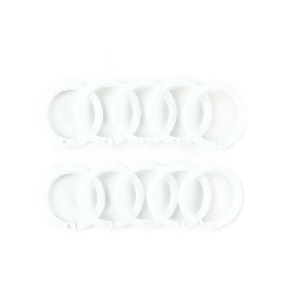 Windoware 25mm White Curtain Rod Rings - 10 Pack