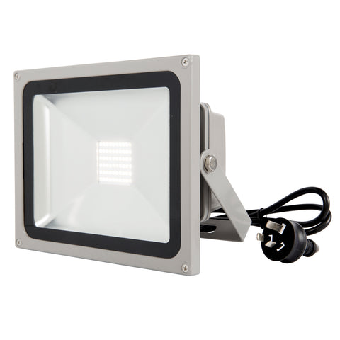 Brilliant Ranger III 50W LED Panel Flood Light Weather-Resistant Outdoor Grey 20866/08