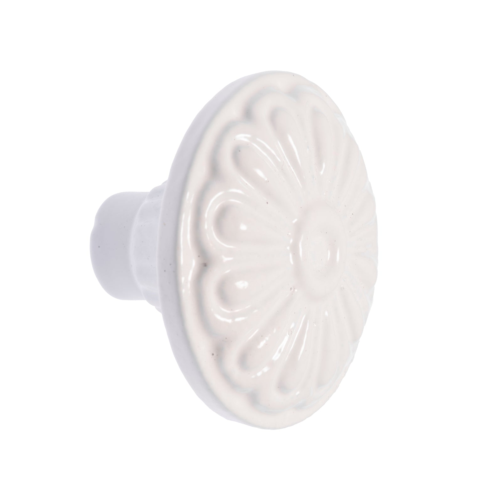 Lane 37mm Matte White Round Iron Flow Knob