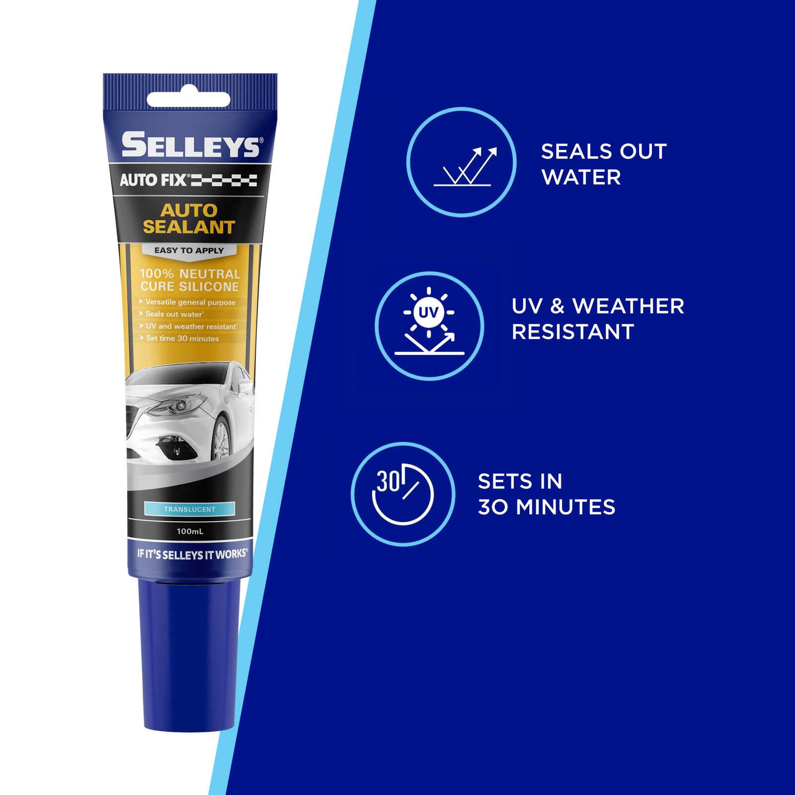 Selleys Autofix Auto Sealant 100ml Translucent Waterproof UV Resistant