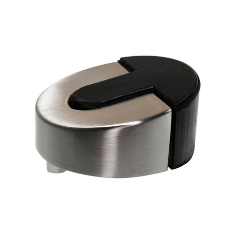 Adoored 45mm Satin Chrome Short Half Rubber Door Stop - Stylish Design - Wall Protection - Easy Installation - SuperSaverAU - view 1