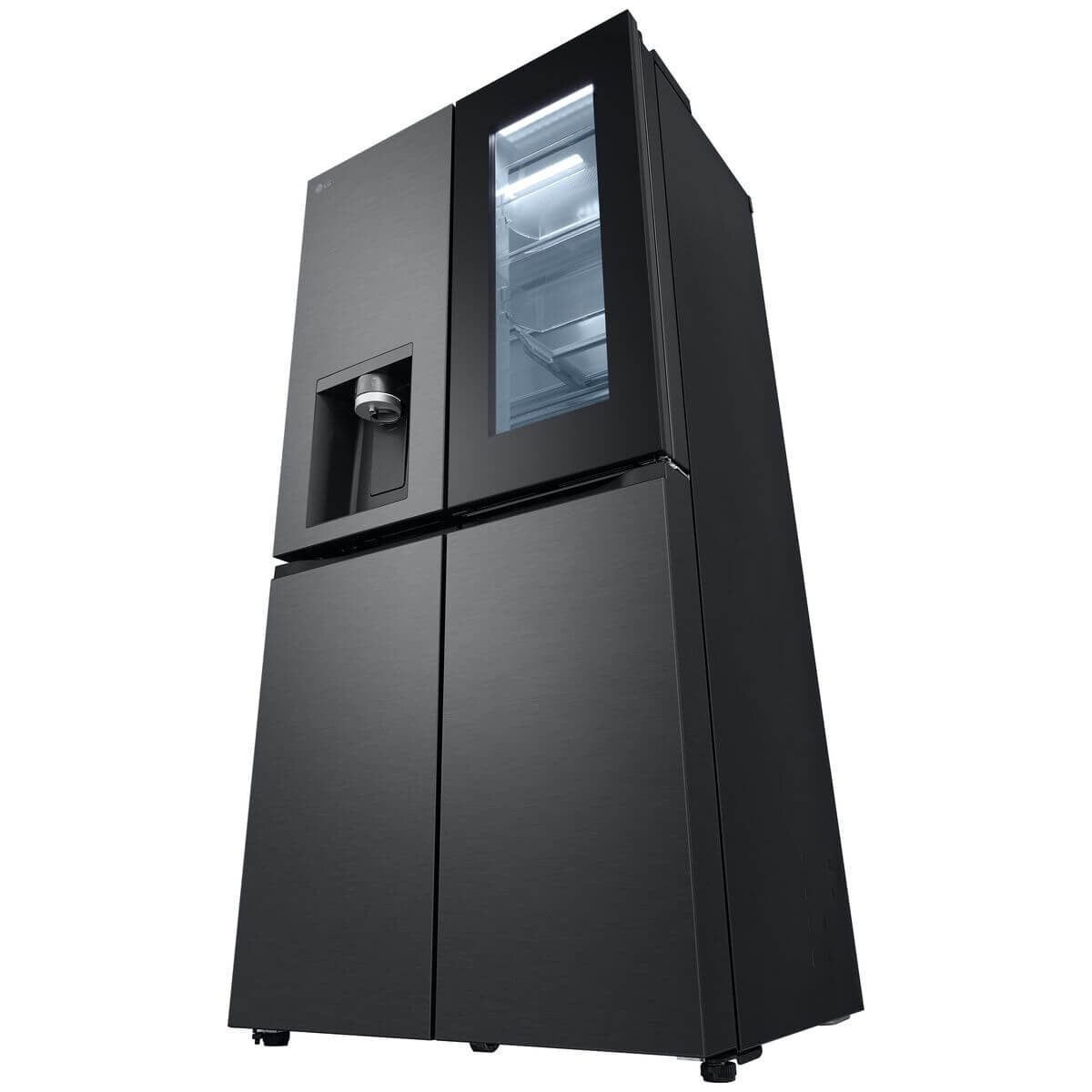 LG 508L InstaView Door-in-Door French Door Fridge - Ice and Water, Matte Black - GF-V500MBLC