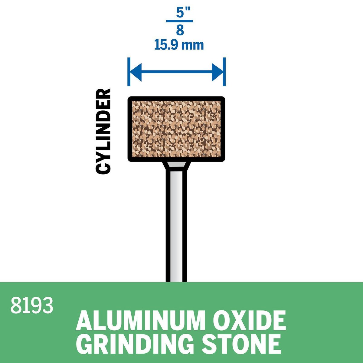 Dremel 15.9mm Aluminium Oxide Grinding Stone (8193) - Orange Rotary Tool Accessory