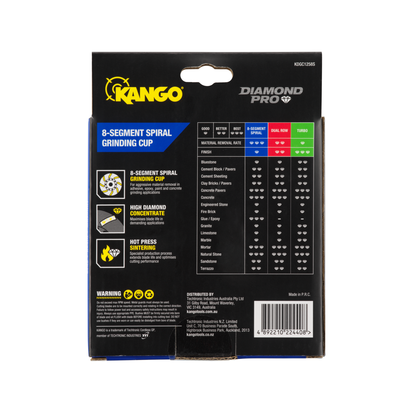 Kango 125mm 8-Segment Spiral Diamond Grinding Cup