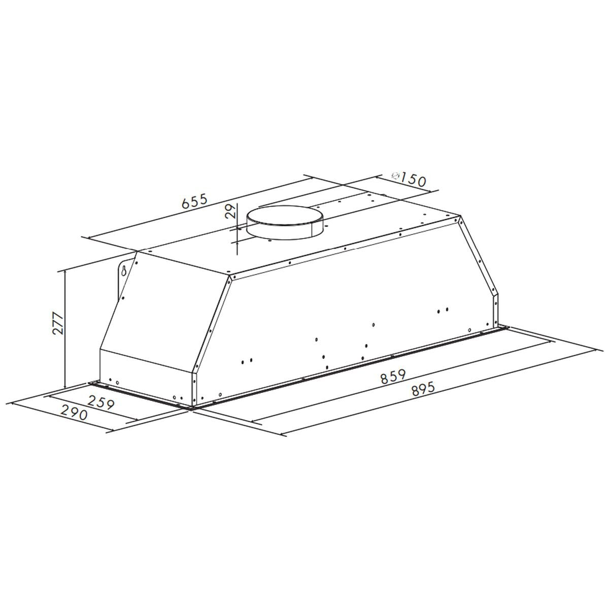 Smeg 90cm Universale Stainless Steel Undermount Rangehood - 700m³/h, Perimeter Extraction - PUM910X