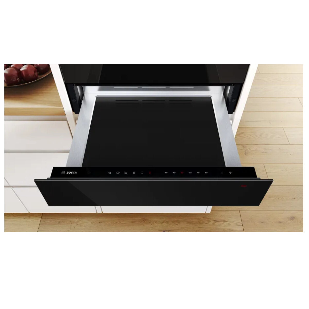 Bosch Series 8 20L built-in warming drawer - black, Home Connect, TouchSelect controls - BIC7101B1A