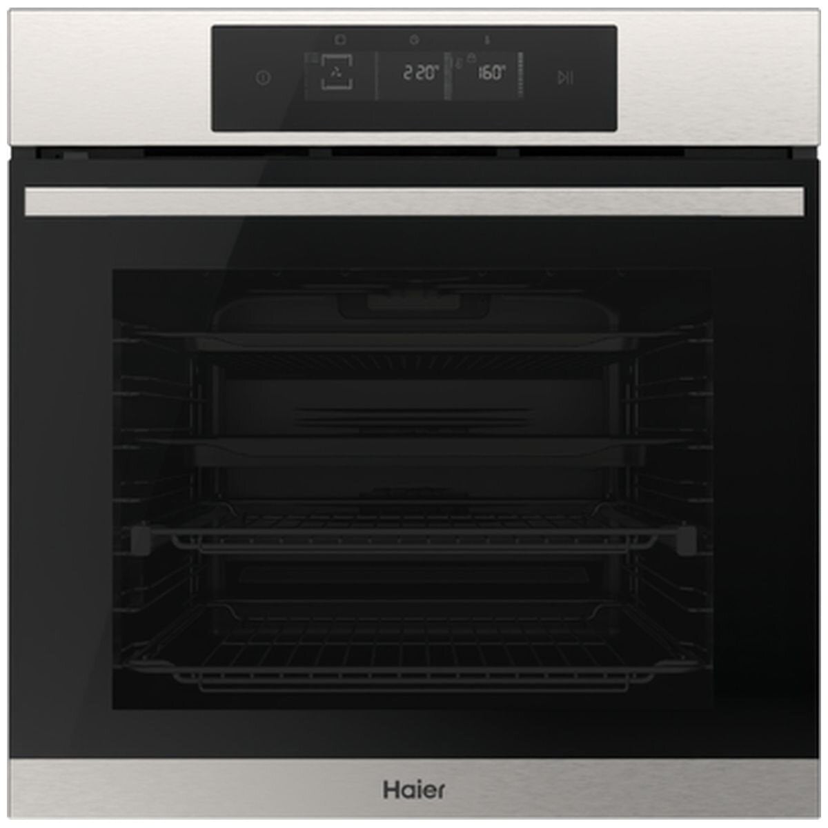 Haier 60cm 500 Series Pyrolytic Oven - 78L, 14 Functions, Steam Assist, Air Fry, Wi-Fi, Steel - HWO60S14TPX6