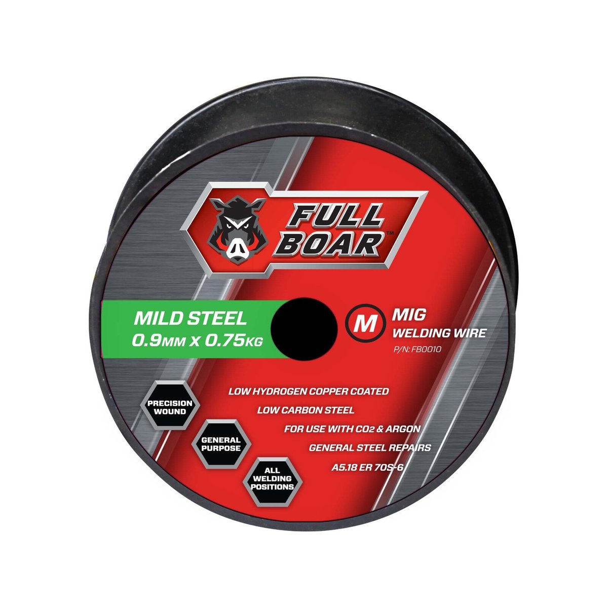 Full Boar Mild Steel MIG Wire 0.9mm 0.75kg - Low Hydrogen - Smooth Weld Beads - SuperSaverAU - view 1