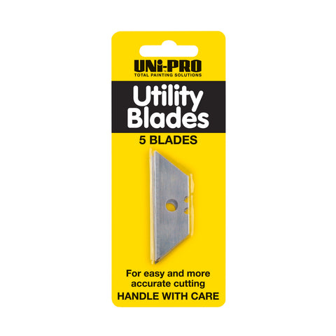Uni-Pro Utility Knife Replacement Blades, Steel, 2 Notch, 5 Pack