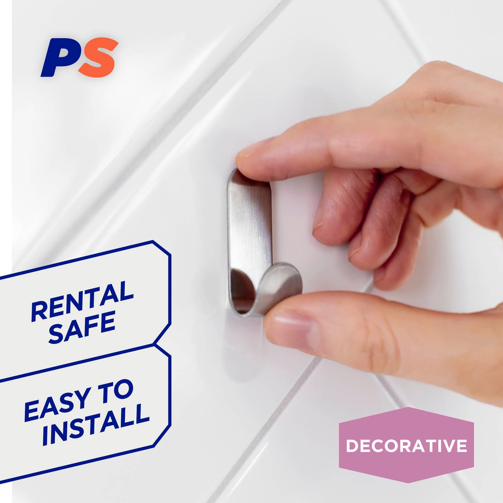 Permastik Small Stainless Steel Metal Hooks - 6 Pack