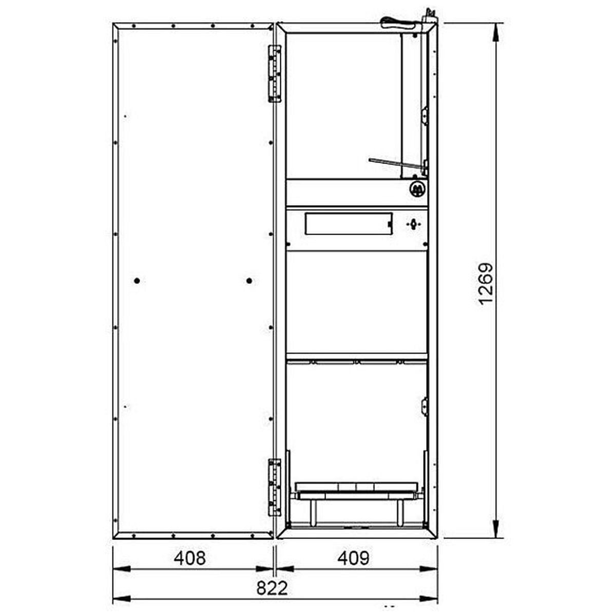 Robinhood Ironing Centre - Surface or Recess Mount, Height Adjustable Board, Built-in Light, White - IC1300WH