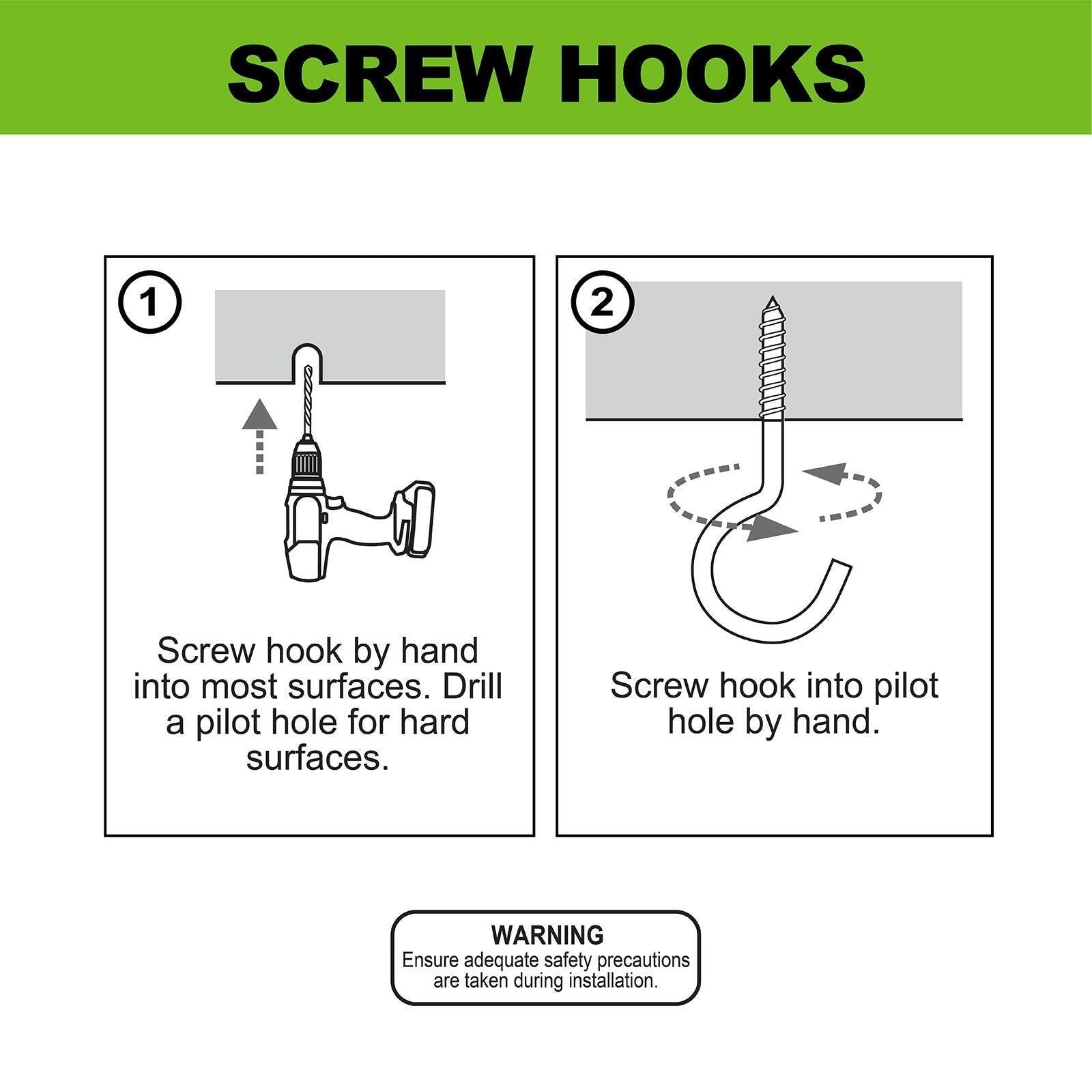 Everhang 70 x 4.8mm Zinc Plated Steel Screw Hook 15 Pack
