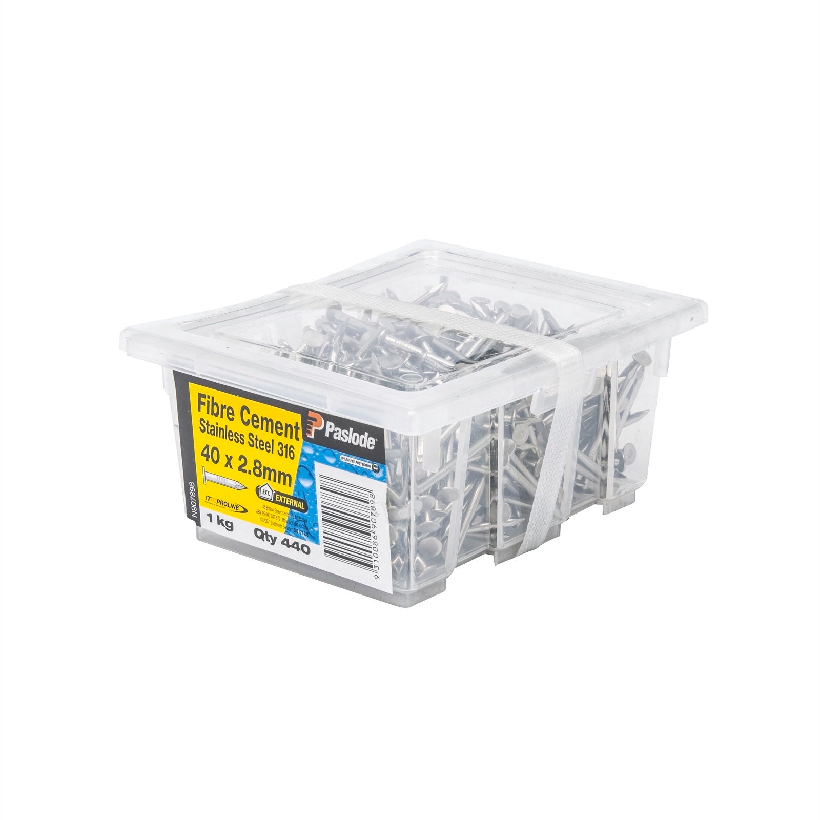 Paslode 40 x 2.8mm 316 Grade Stainless Steel Fibre Cement Nails 1kg - 440 Pack