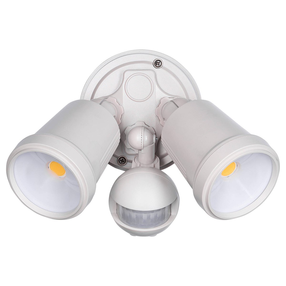 Brilliant Beige Raptor III Twin 20W Security Light with Sensor Outdoor 22605/09