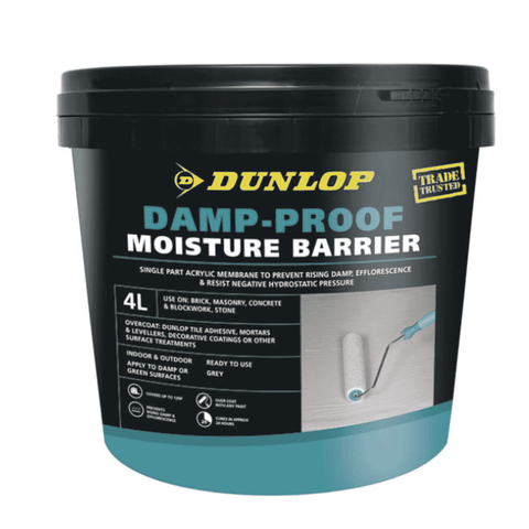 Dunlop Trade 4L Grey Damp-Proof Moisture Barrier - Single Part, Brush-On