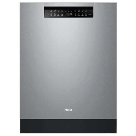 Haier 60cm Built Under Dishwasher with Steam - 15 Place Settings, Satina Silver, WiFi - HDW15U3S1
