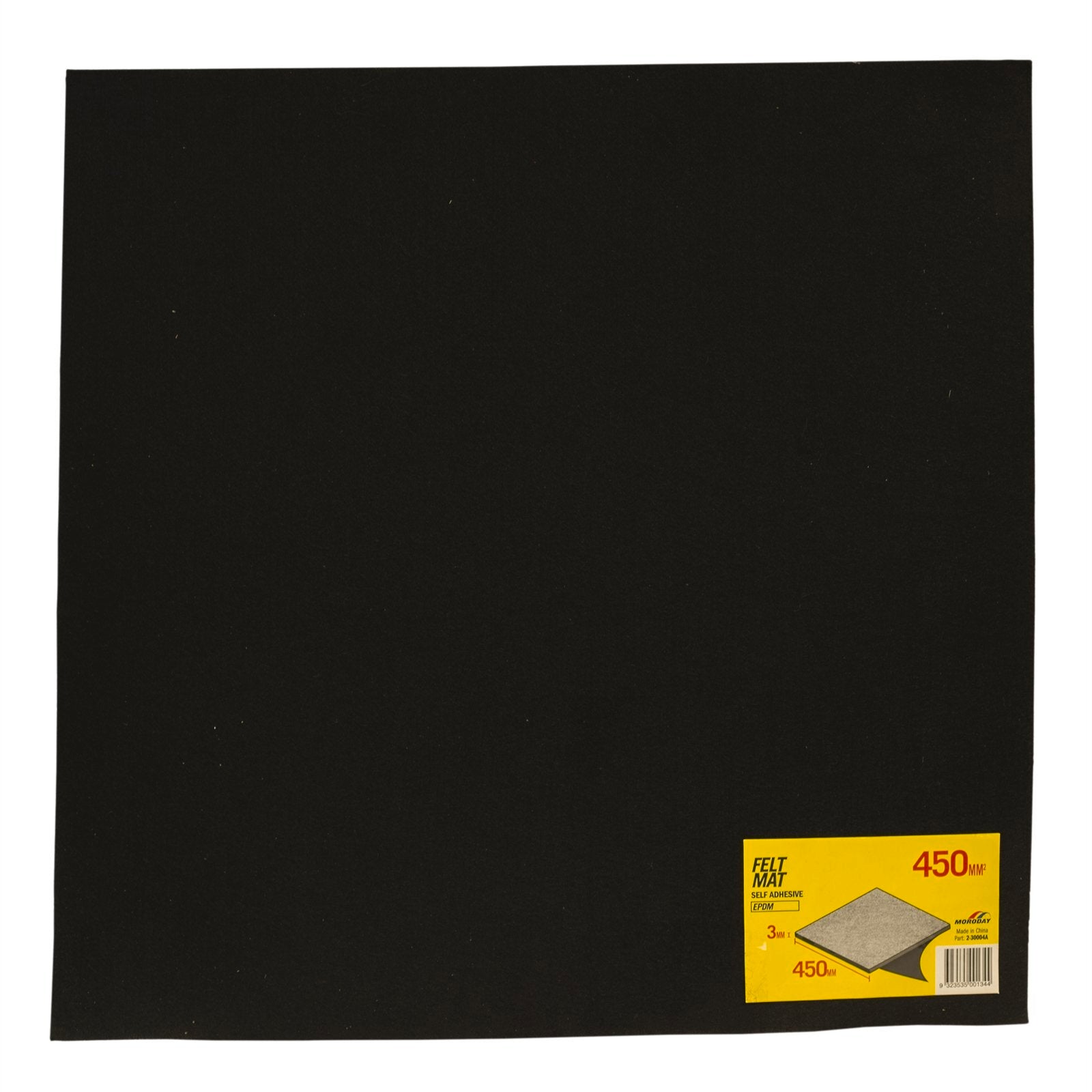 Moroday Self-Adhesive Felt Mat, 450 x 450 x 3mm, Black