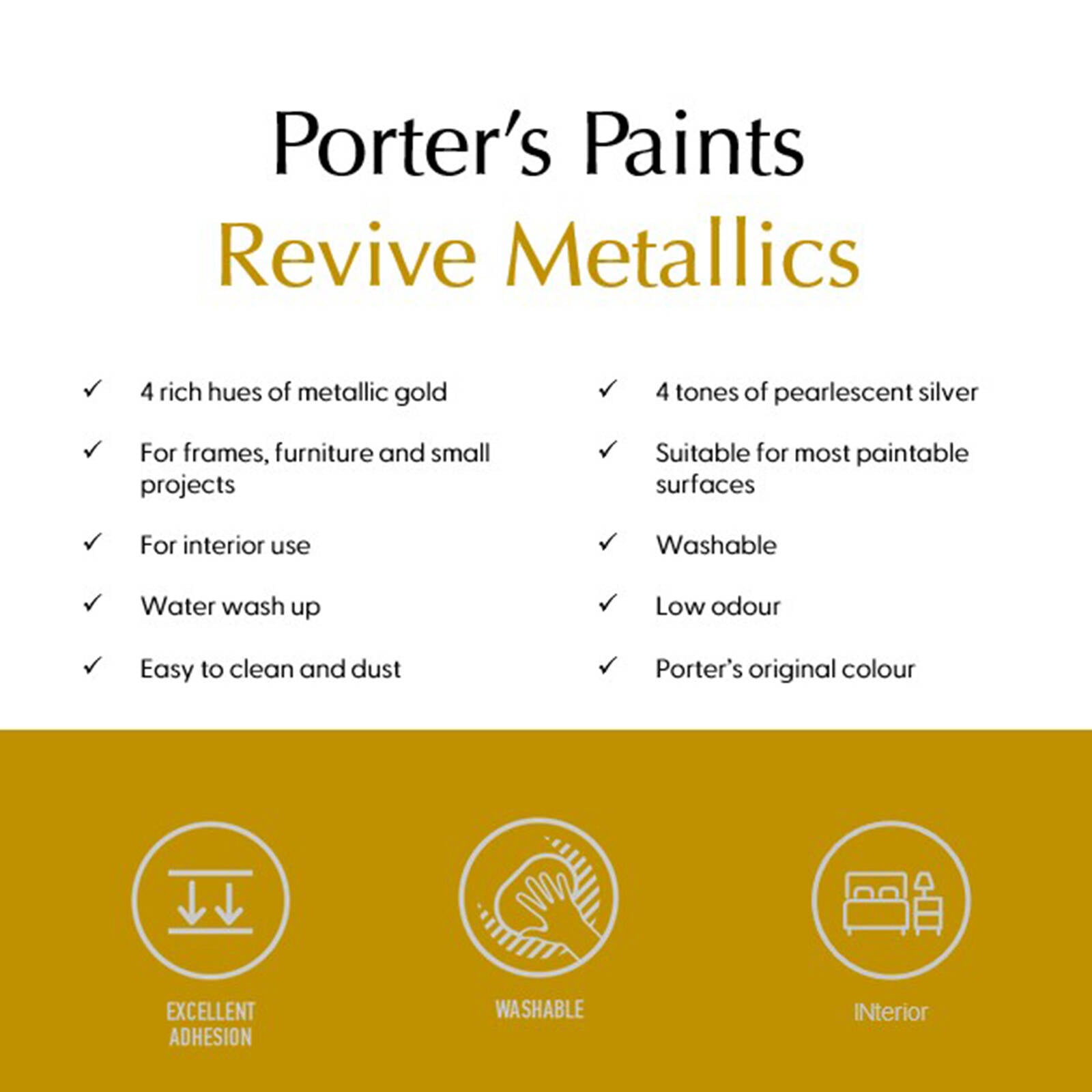 Porter's Paints 100ml Metallic Luxe Furniture Paint