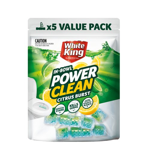 White King Power Clean In-Bowl Toilet Cleaner - 5 Pack