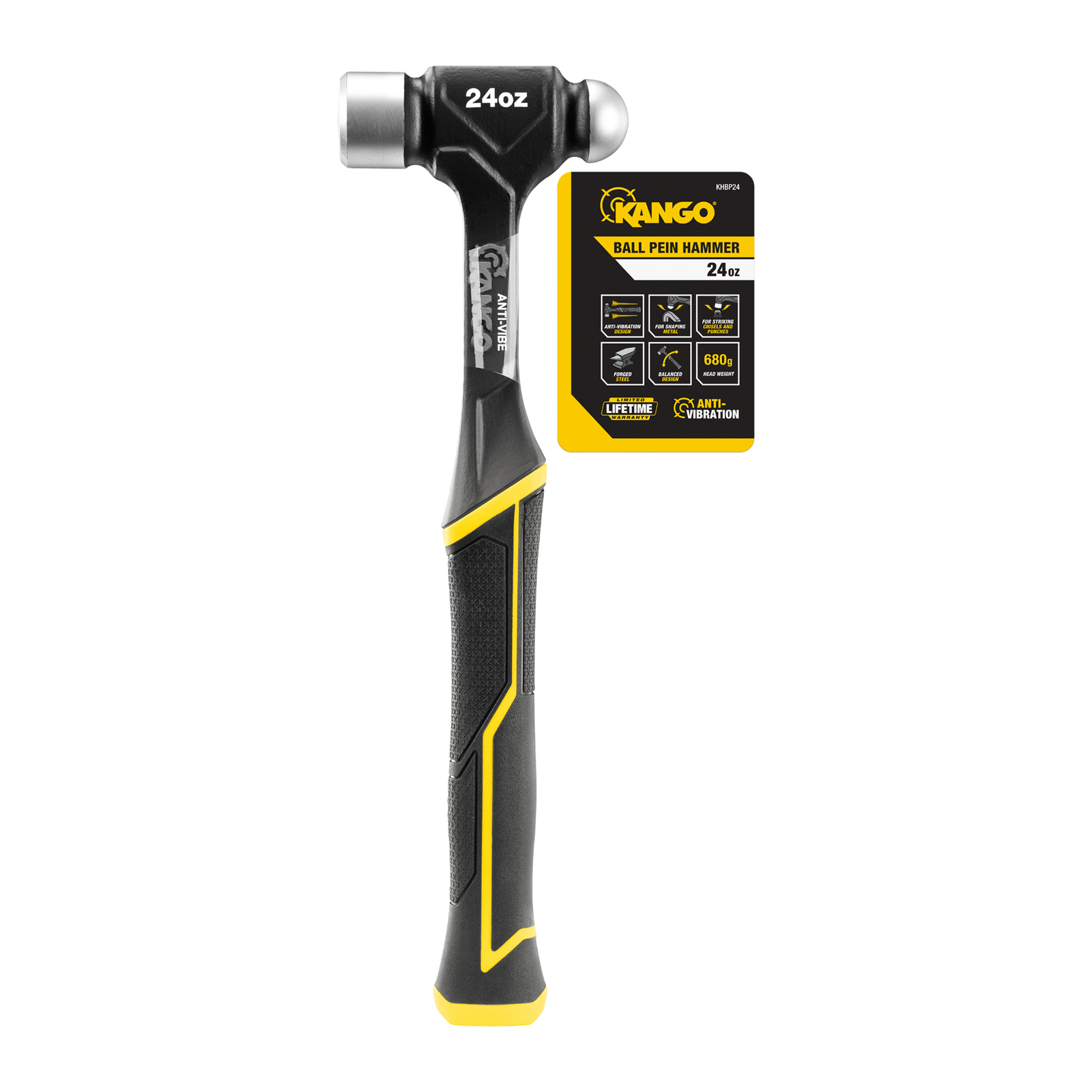 Kango 24oz Anti-Vibe Ball Pein Hammer with Dual Face