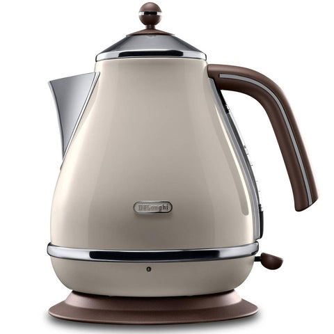 De Longhi Icona Vintage Kettle 1.7L Beige - Stainless Steel - Cordless - SuperSaverAU - view 1