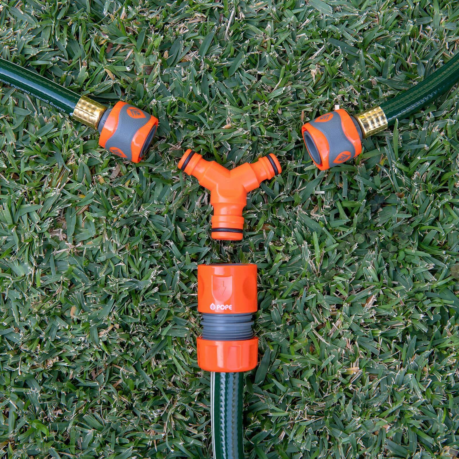 Pope 18mm to 2 x 12mm Hose Coupler - Outdoor Plastic