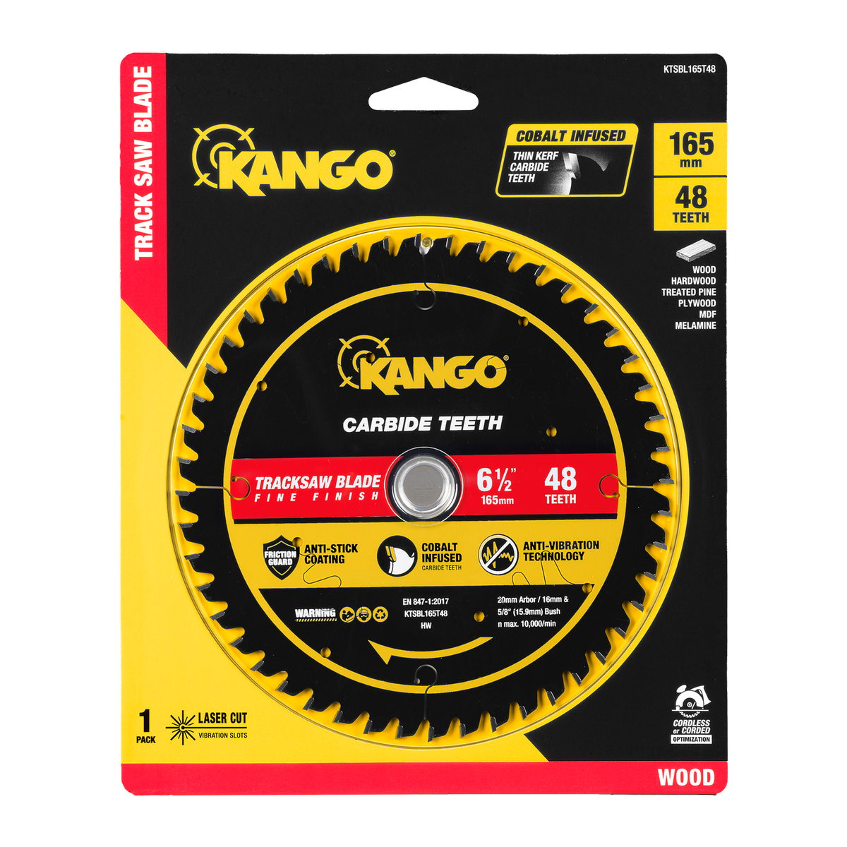 Kango 165mm 48t Track Saw Blade - Cobalt Carbide - Precision Cutting - SuperSaverAU - view 2