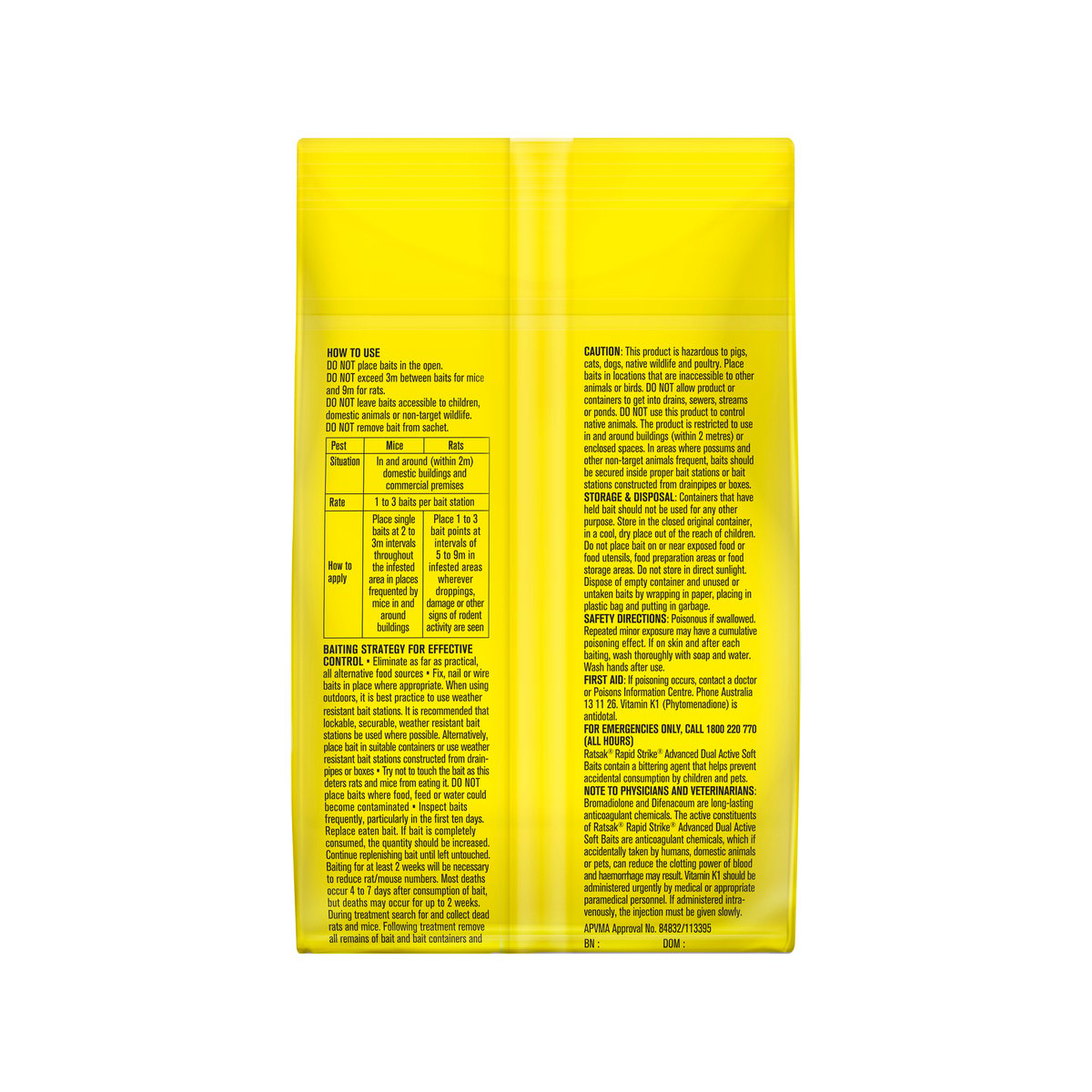 Ratsak 100g Rapid Strike Advanced Dual Active Soft Bait Rodenticide