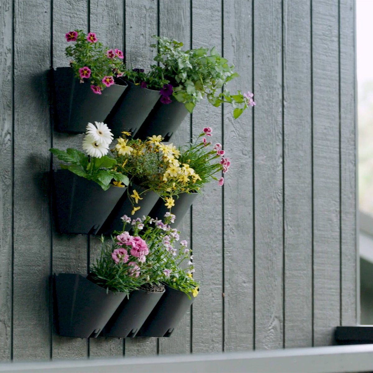 Jack Garden Up Wall Stacker - 3 Pot - Charcoal - Modular Design - SuperSaverAU - view 3