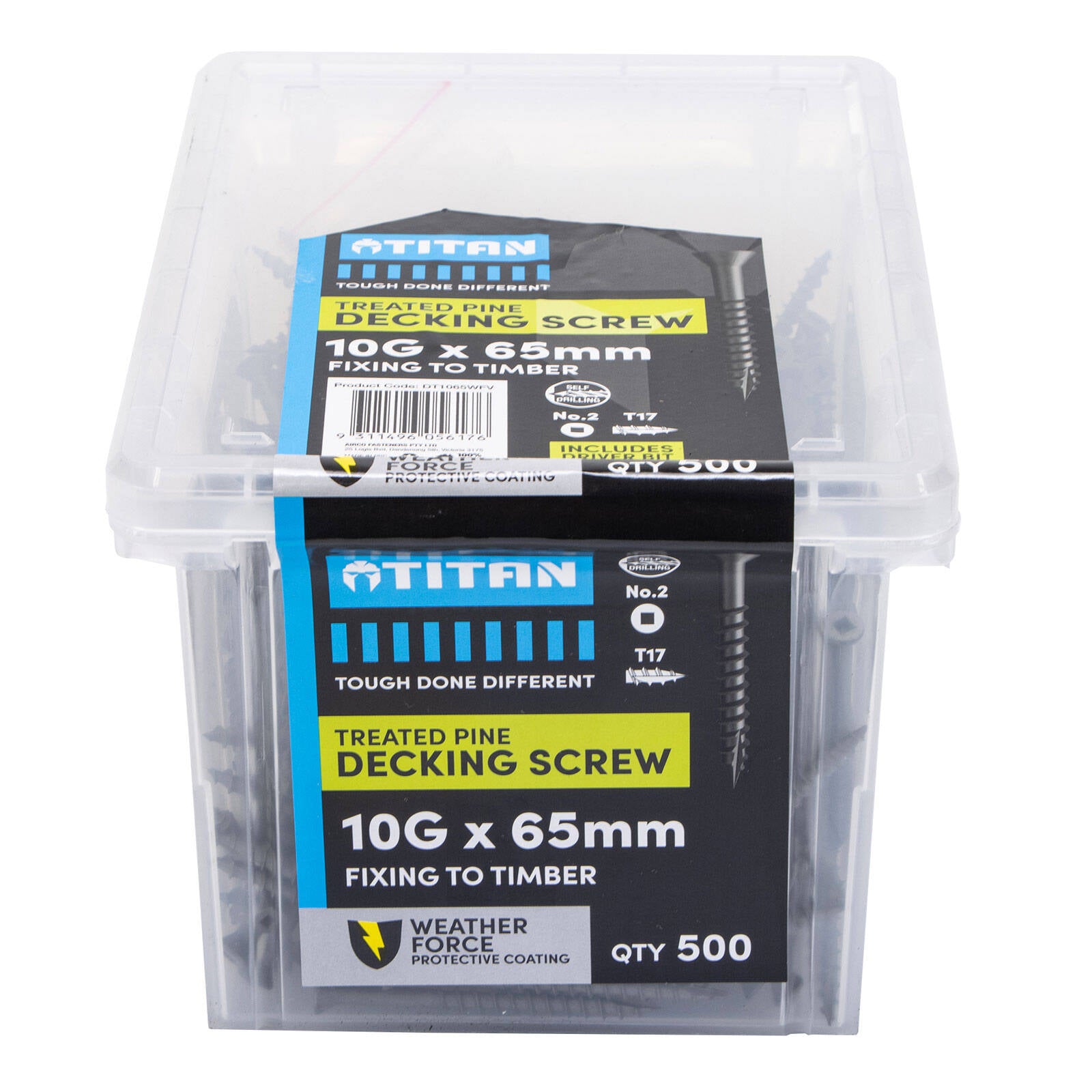 Titan 10G x 65mm Weather Force Treated Pine Decking Screw Type 17 - 500 Pack