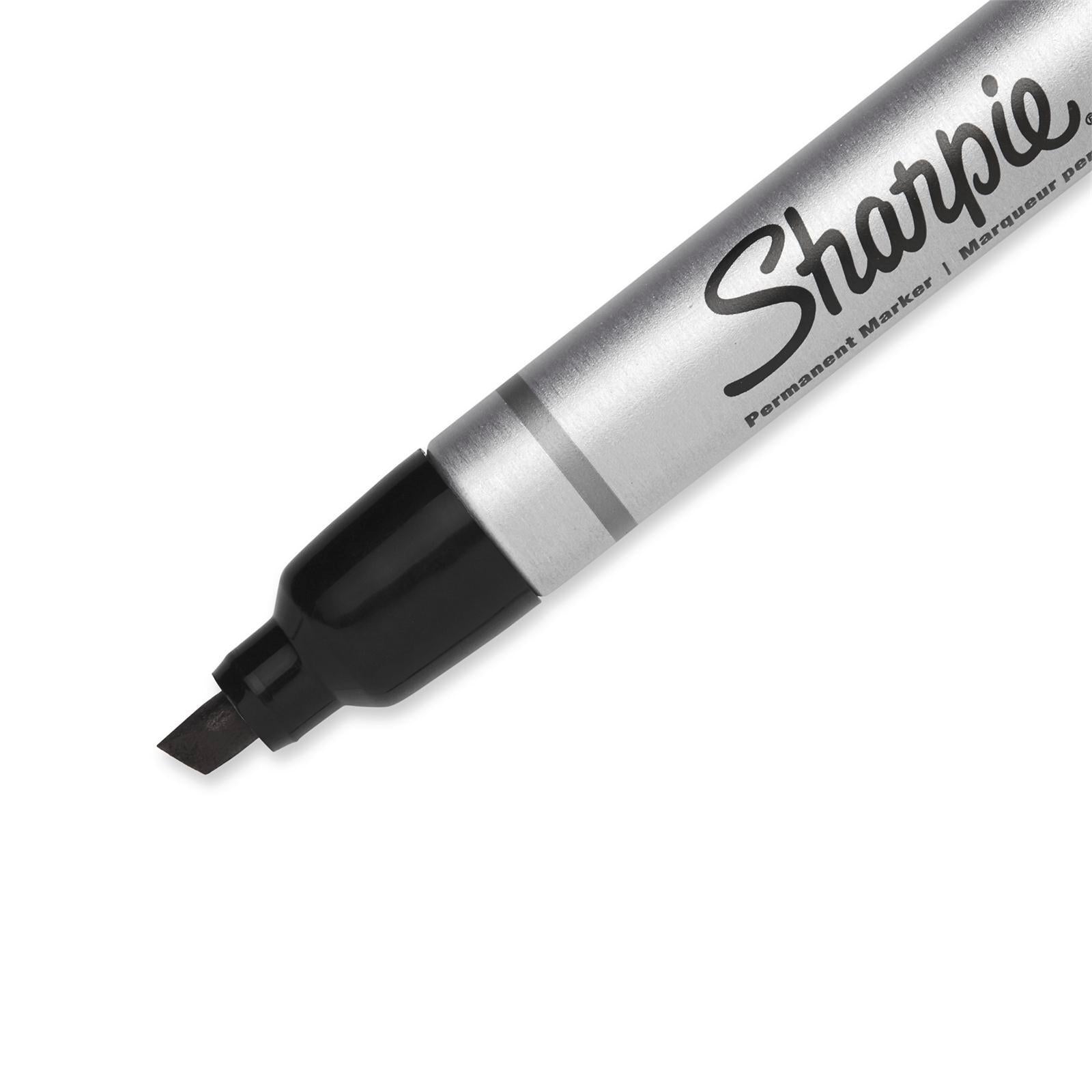 Sharpie Pro Black Chisel Tip Permanent Marker, Metal Body, Waterproof Ink
