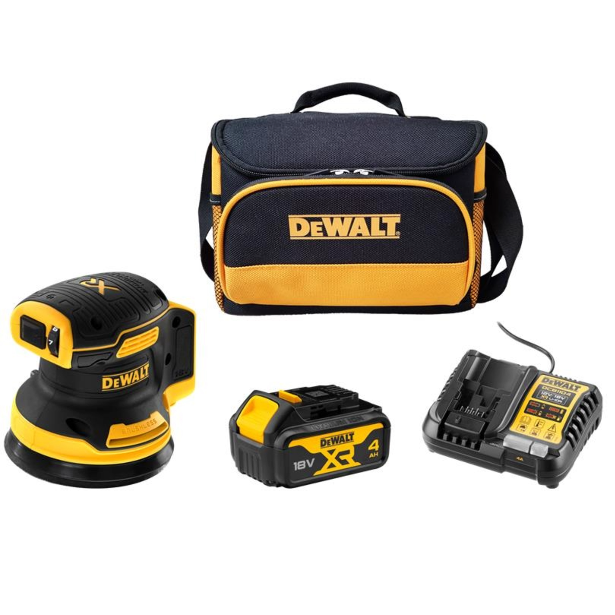 Dewalt 18V XR Orbital Sander 4.0Ah Kit DCZ210M1A-XE - Variable Speed - Dust Management - SuperSaverAU - view 1