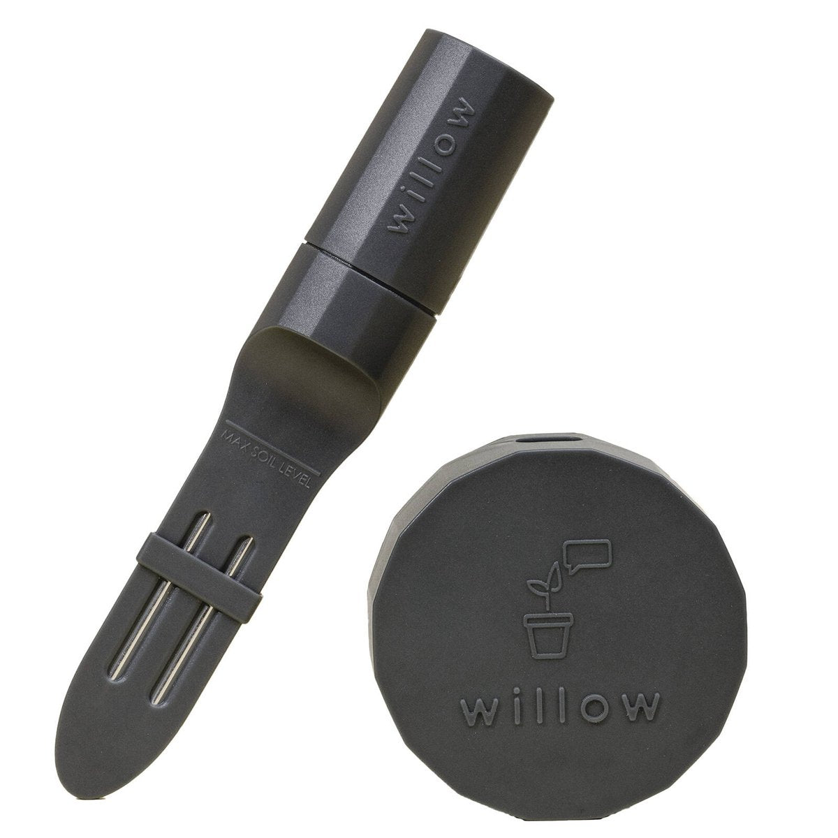 Willow Smart Indoor Plant Sensor Starter Pack - 1 Sensor & Hub - Charcoal - Monitors Soil Moisture, Light, Temperature & Humidity - SuperSaverAU - view 1